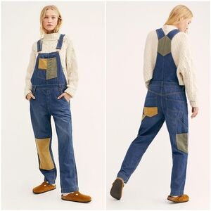 We the Free Carpenter Patched Overalls size M NWT